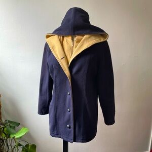 Beautiful Vintage Navy and Beige Cape Wool Waist Coat